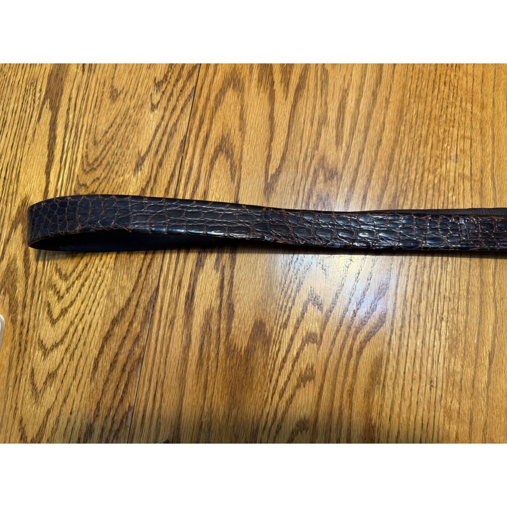 Vintage 1950s Hickok Genuine Crocodile Men's Dress Belt Brown Size 36 5412